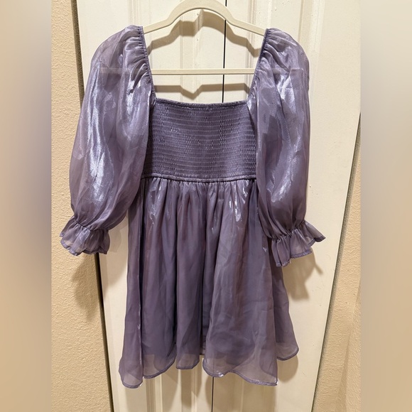 Thirty Thirty Organza Babydoll Mini Lavender Dress Prom Party Wedding , S - Picture 4 of 6